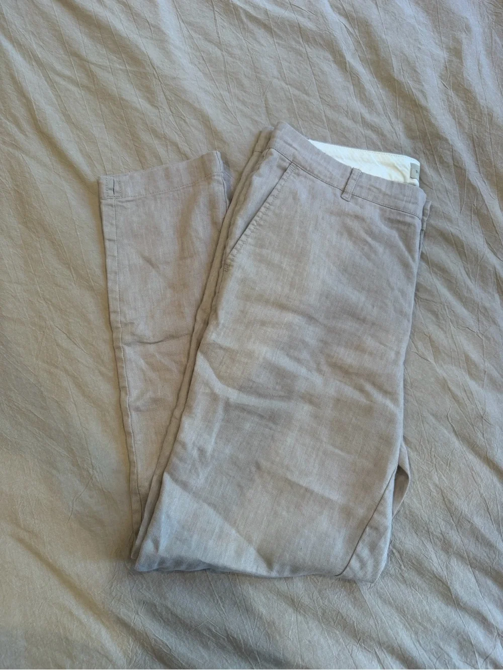 Men's Linen-Blend Chinos in Taupe by Boston Proper